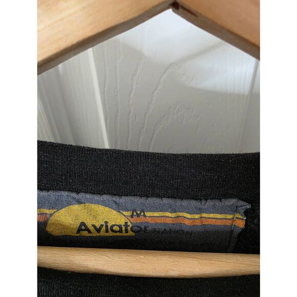 Aviator Nation Bolt Cropped Classic Crew Sweatshirt Heather Navy Neon size M - Picture 11 of 12